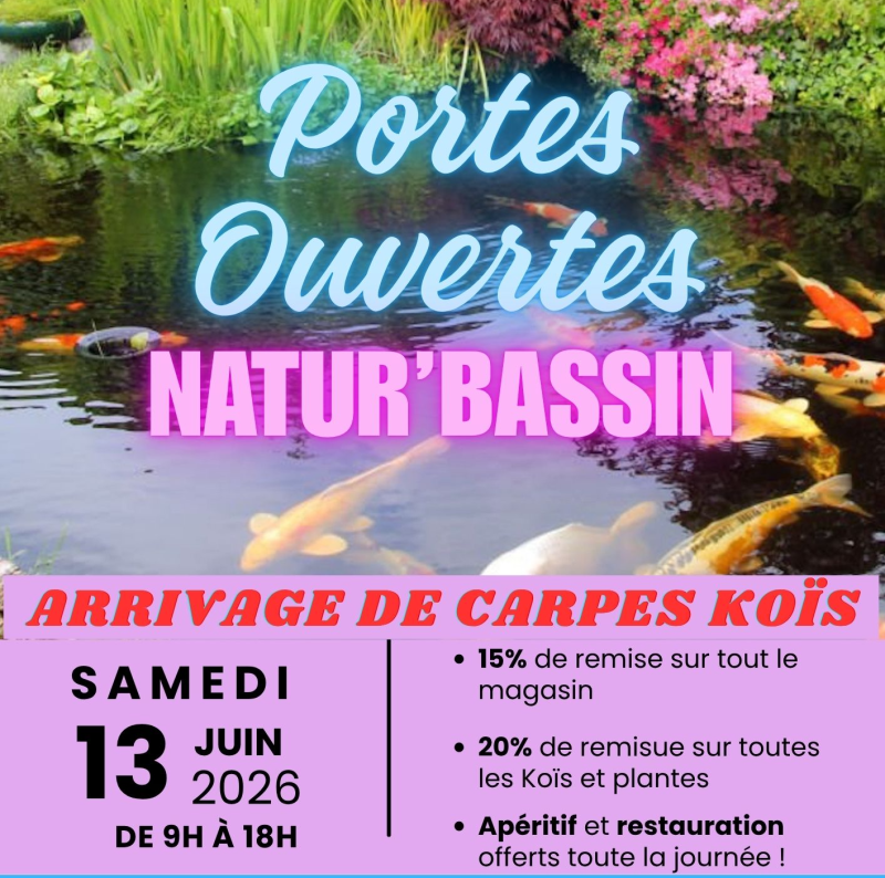 Portes Ouvertes Samedi 13 Juin  de 9H à 18H      15% de remise sur tout le magasin